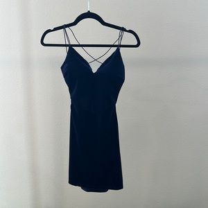 Navy velvet strappy backless dress. Gorgeous!